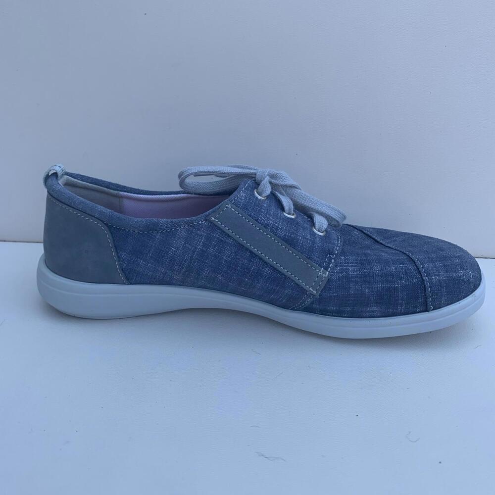SAS Shoes Womens 8.5  N Marnie Casual Low Sneakers Blue Suede Leather Lace Up - Picture 4 of 9